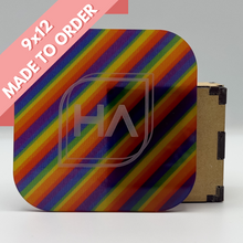 Load image into Gallery viewer, 1/8&quot; Rainbow Stripes Cast Acrylic Sheet
