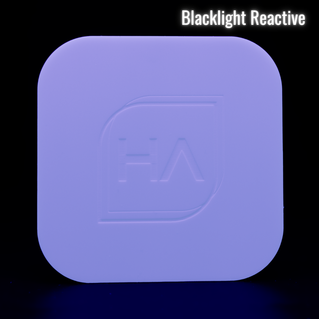 Blacklight reactive 1/8" White Matte One Side Shiny One Side Cast Acrylic Sheet