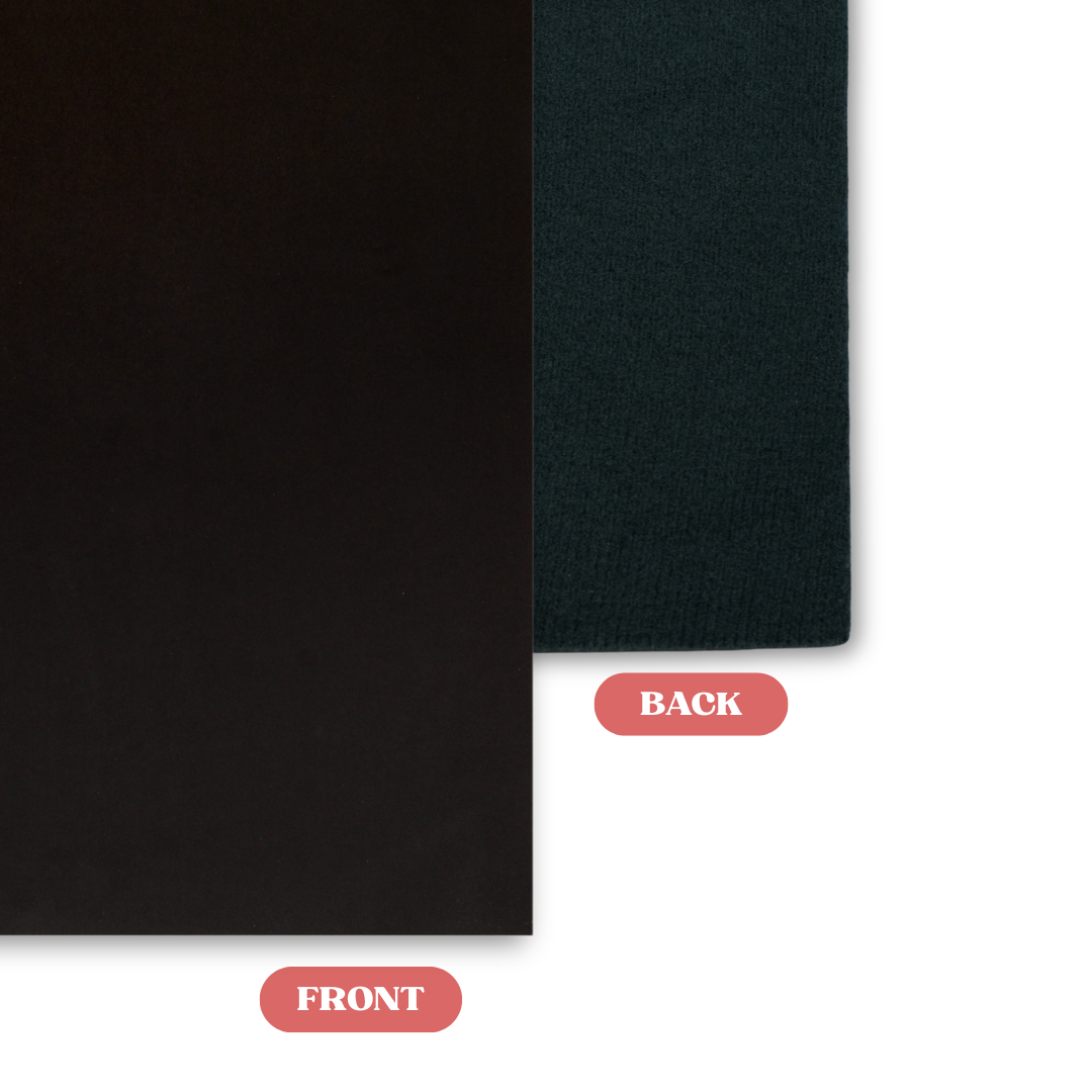 Matte Black/White MakerLeatherette Sheet Front and Back Comparison