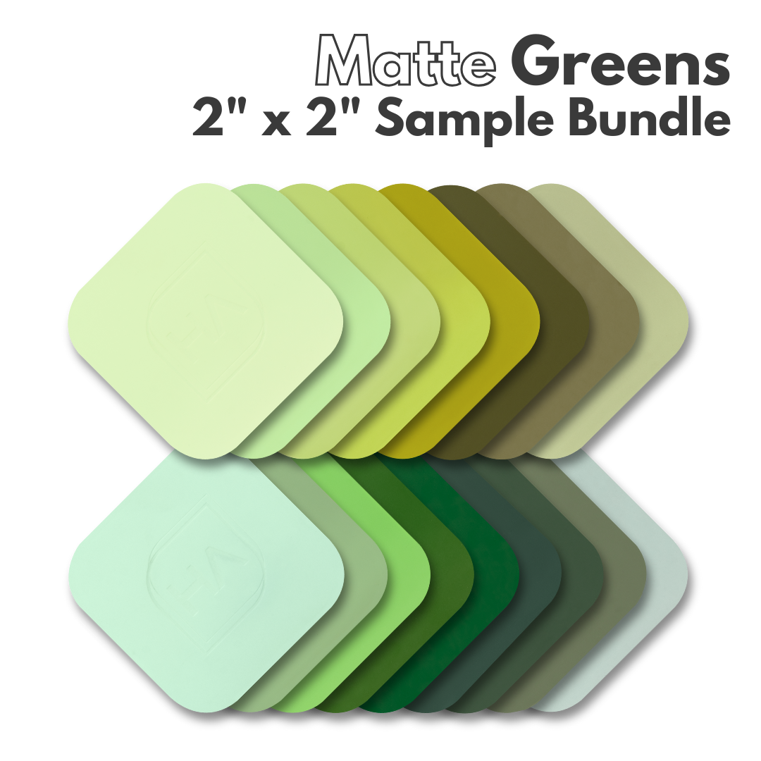 Matte Greens 2" x 2" Sample Square Bundle