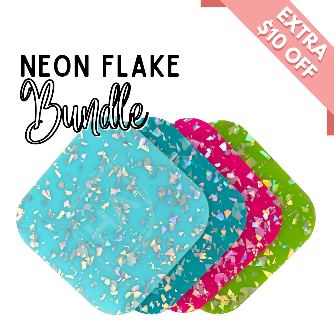 1/8” Neon Flake Cast Acrylic Sheet Bundle