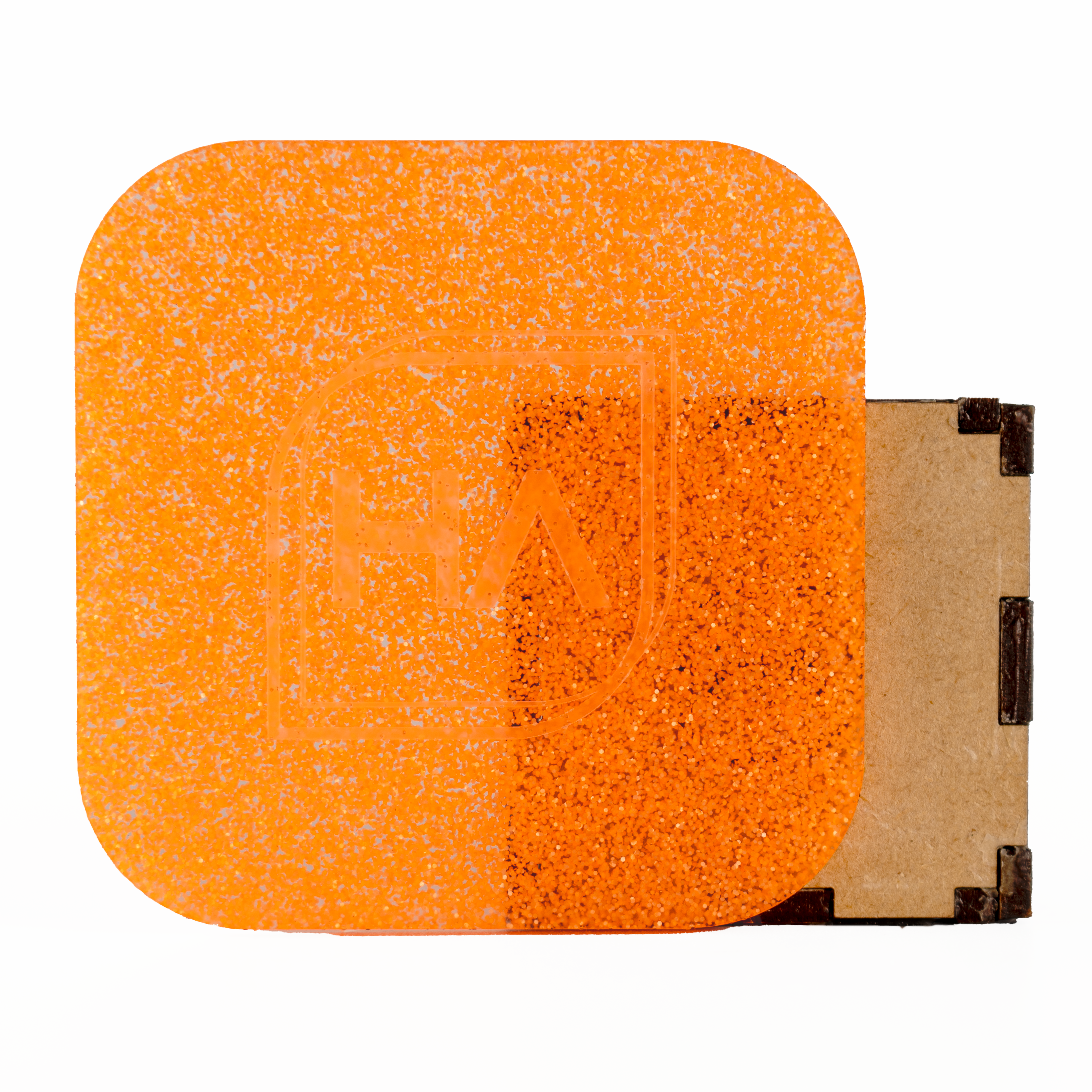 1/8" Neon Orange Glitter Cast Acrylic Sheet