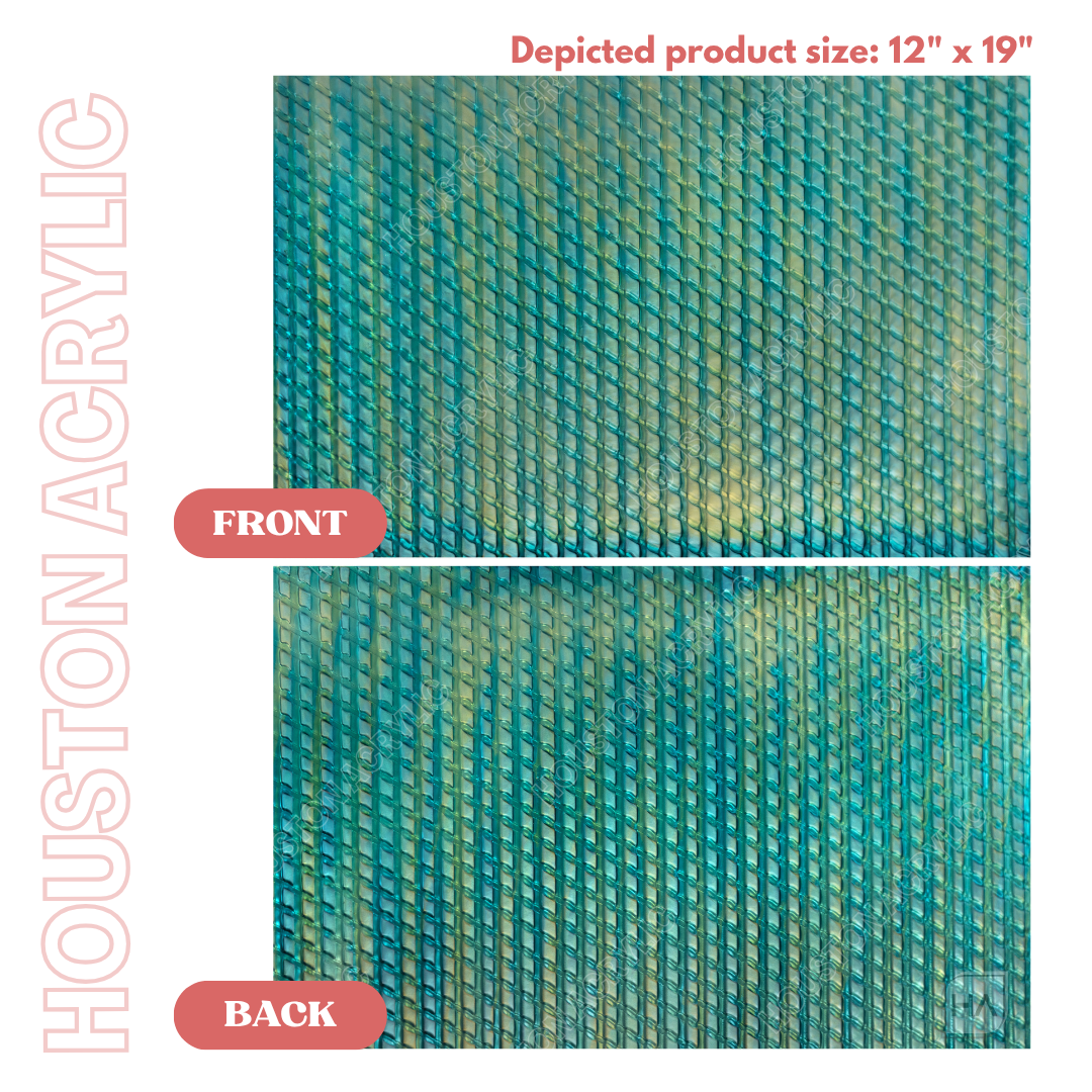 1/8" Pearlescent Teal Scales Cast Acrylic Sheet Front vs Back Full Size Sheet view comparison