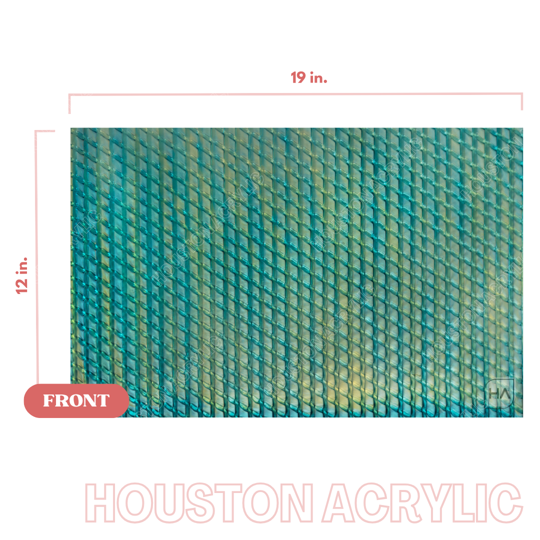 1/8" Pearlescent Teal Scales Cast Acrylic Sheet Full Size Sheet View