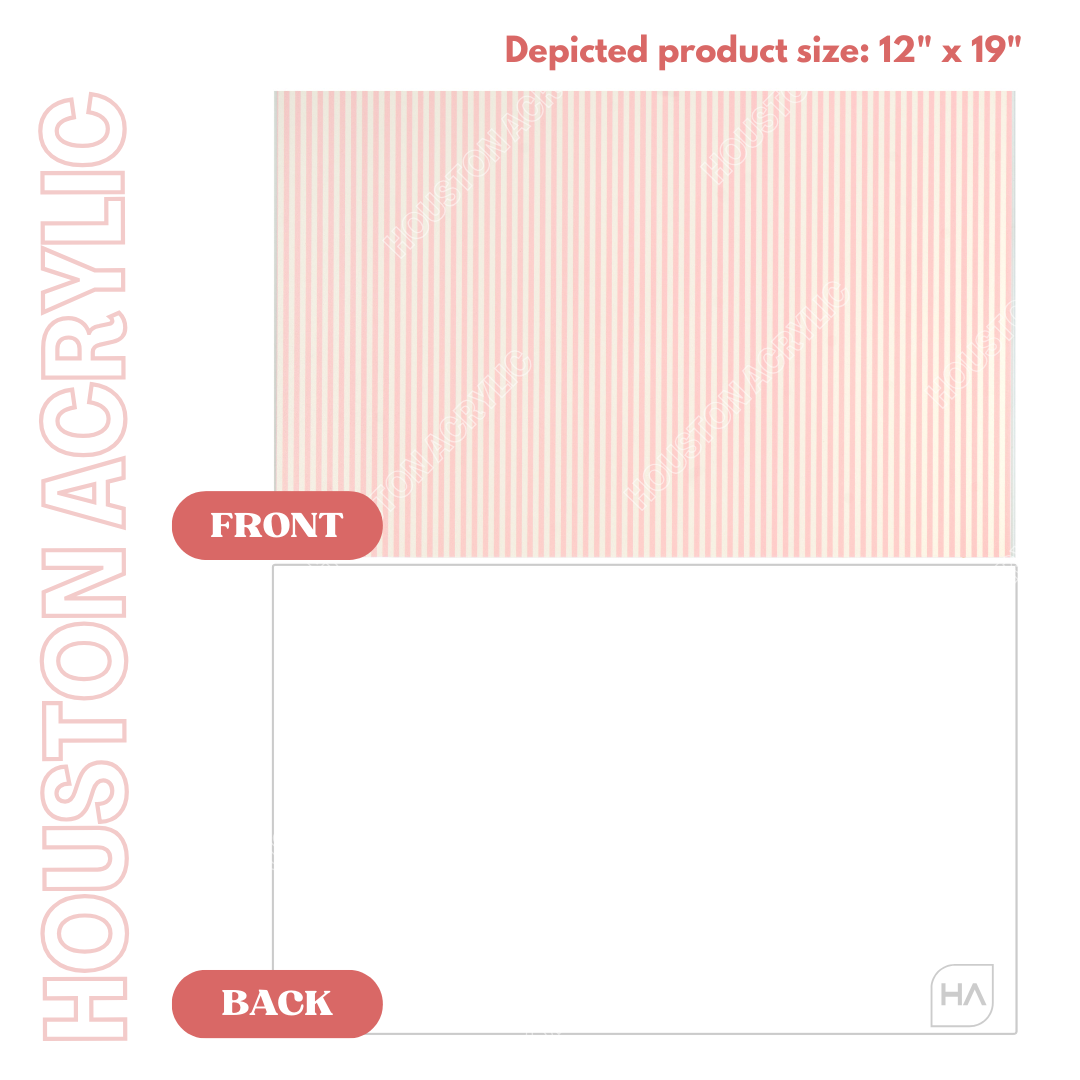 1/8" Pink Stripes MakerPrint Cast Acrylic Sheet Front and Back Full Size Sheet Comparison