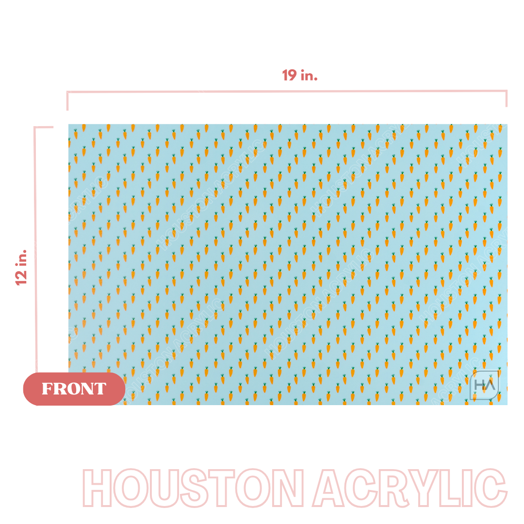 1/8" Playful Carrots MakerPrint Cast Acrylic Sheet Full Size View
