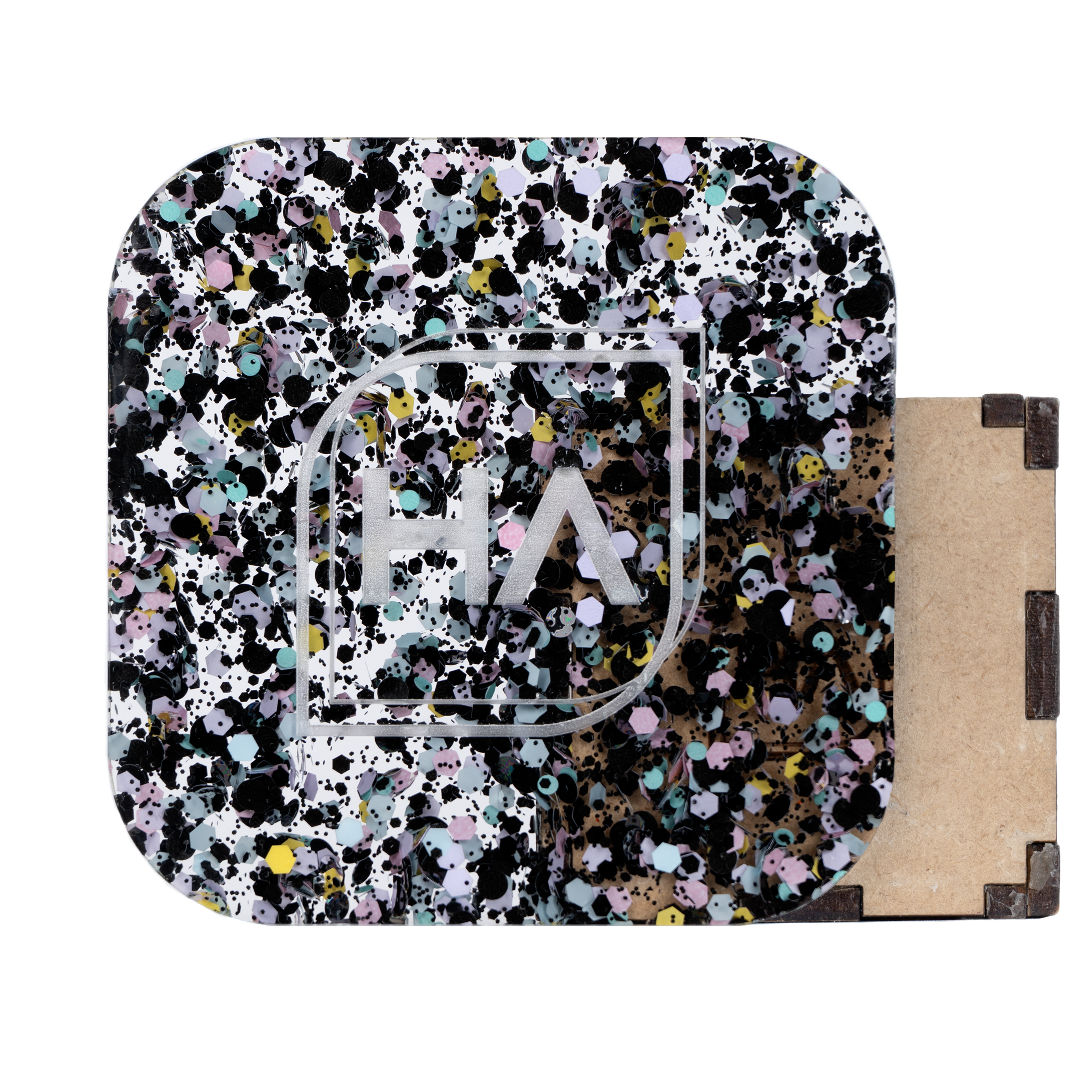 1/8" Pastel Goth Daisy Confetti Cast Acrylic Sheet