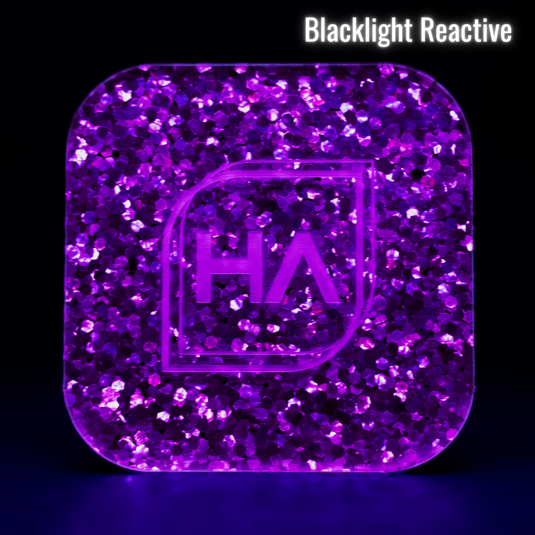 Blacklight reactive 1/8" Pink Holographic Chunky Hex Confetti Cast Acrylic Sheet