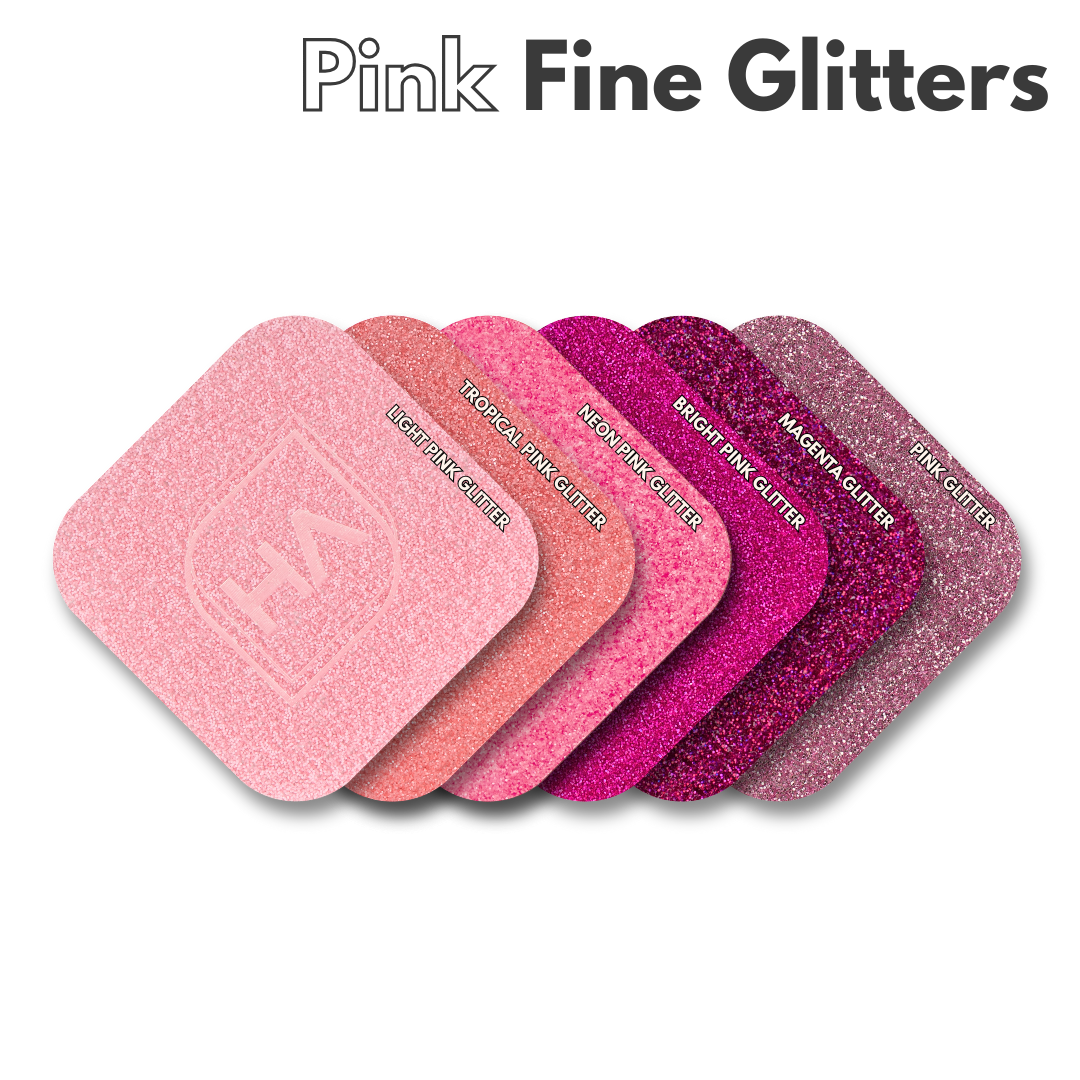 Pink Fine Glitter Cast Acrylic Sheet Color Comparison