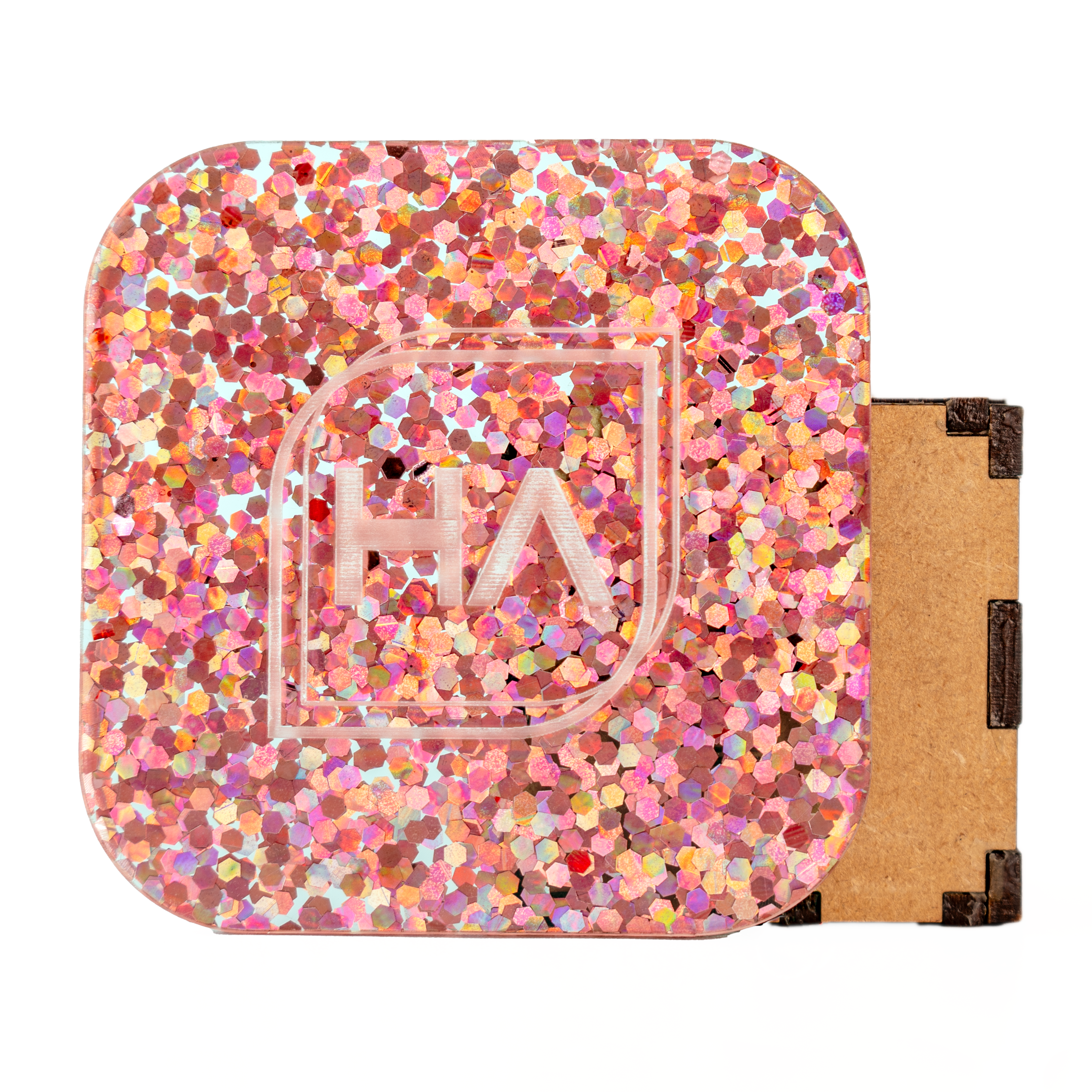 1/8" Pink Holographic Chunky Hex Confetti Cast Acrylic Sheet