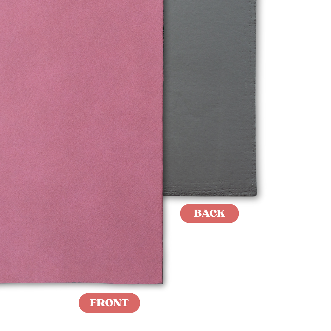 Pink to Black Laserable Leatherette Sheet Front vs Back Comparison