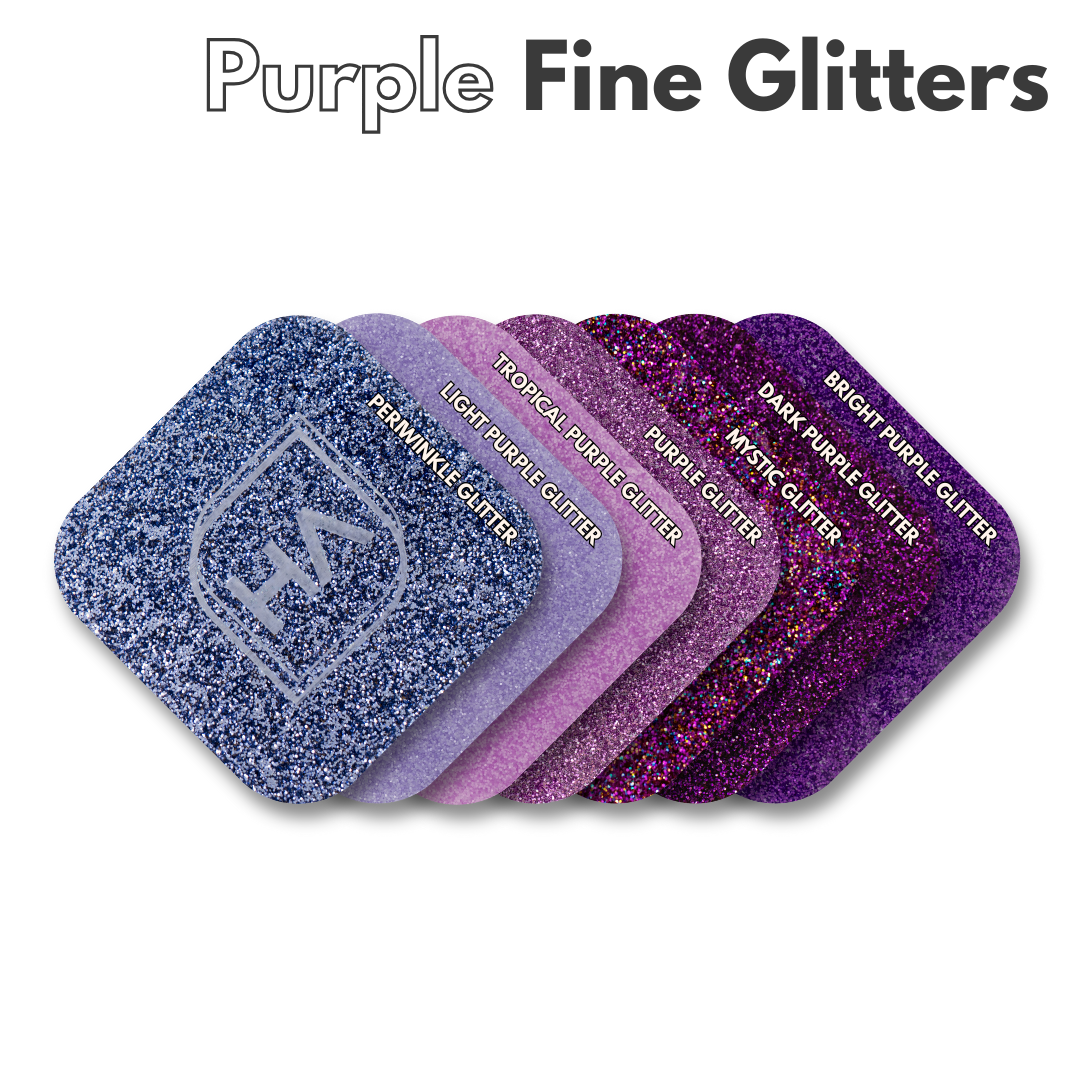 1/8" Purple Fine Glitter Cast Acrylic Sheet Color Comparison