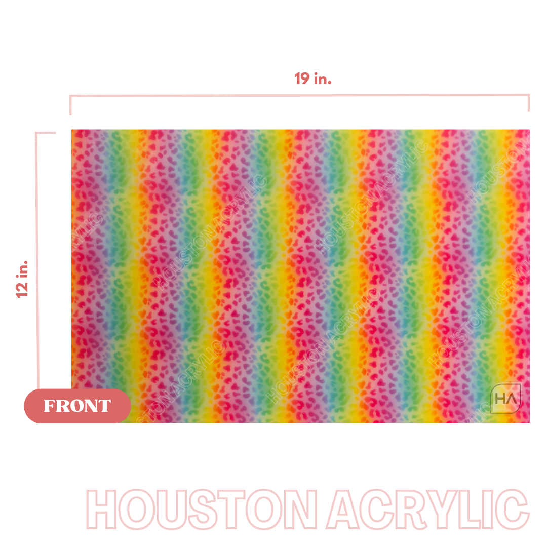 1/8" Rainbow Leopard Cast Acrylic Sheet Full Size Sheet View