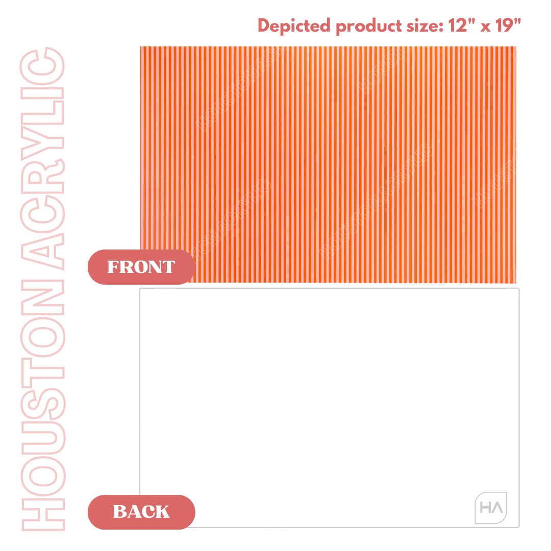 1/8" Red and Pink Stripes MakerPrint Cast Acrylic Sheet Front and Back Full Size Sheet Comparison