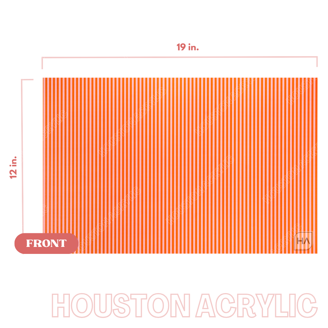 1/8" Red and Pink Stripes MakerPrint Cast Acrylic Sheet Full Size Sheet View