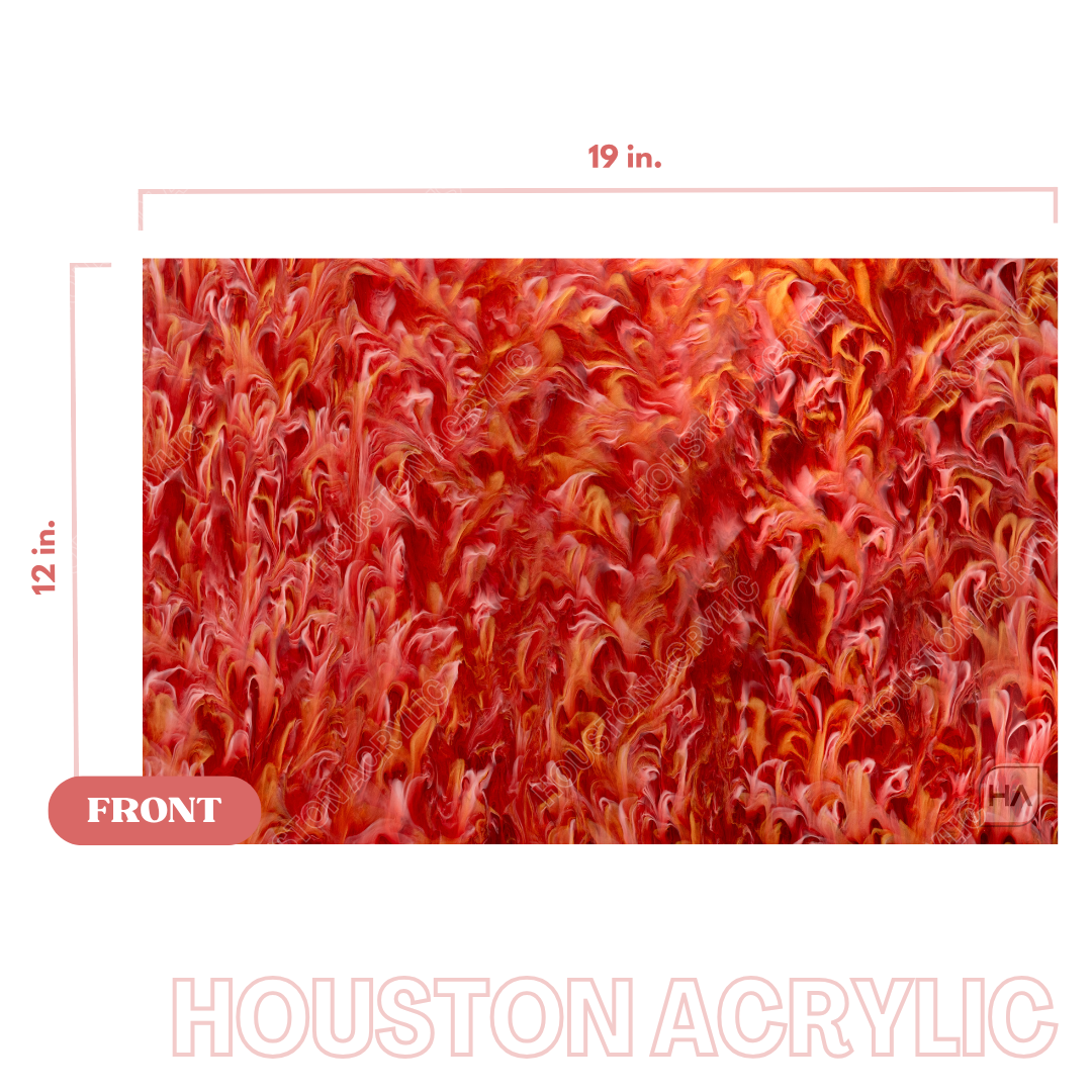 1/8" Red Haze Cast Acrylic Sheet Full Size Sheet View