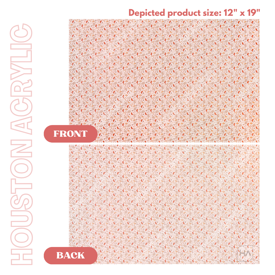 1/8" Retro Country Christmas MakerPrint Acrylic Sheet Front vs Back Full Size Sheet Comparison View