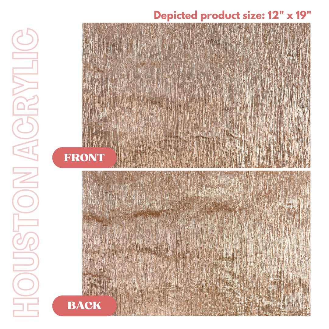 1/8" Rose Woven Shimmer Cast Acrylic Sheet Front vs Back Full Size Sheet Comparison