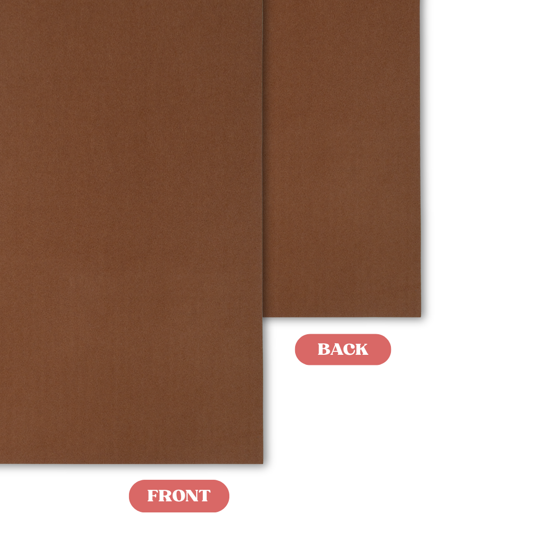Rawhide Brown MakerSuede Sheet Front and Back Comparison