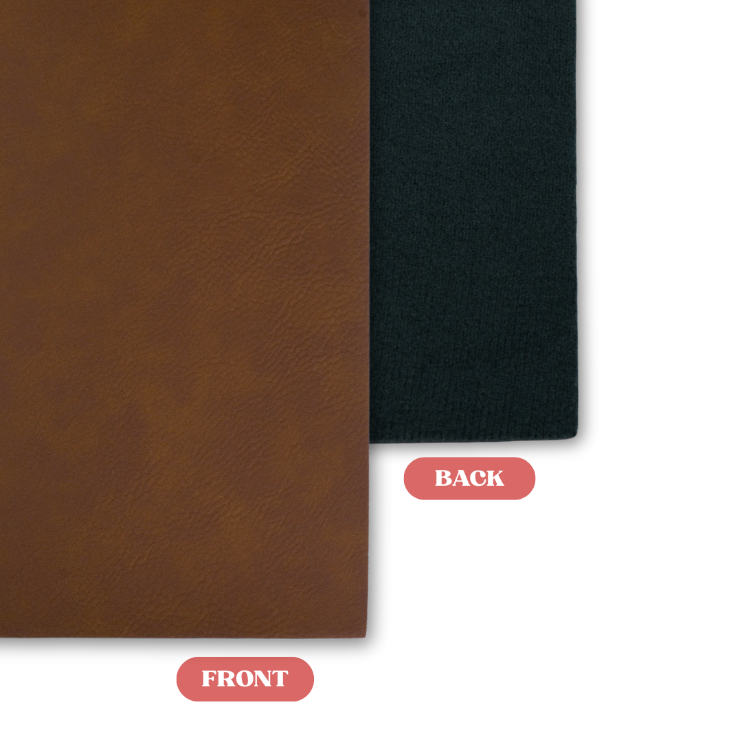 Rawhide to Black MakerLeatherette Sheet Front vs Back Comparison
