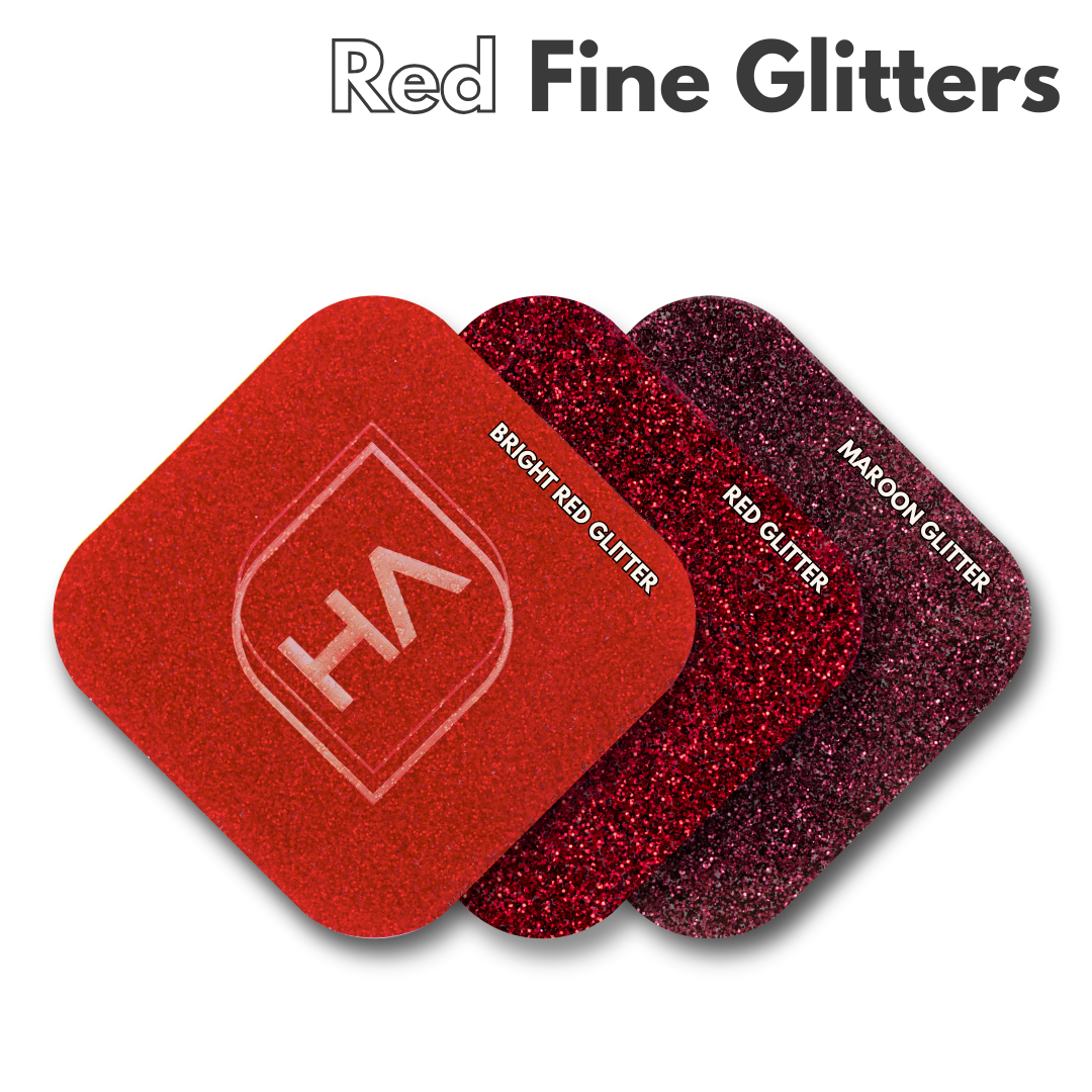 1/8" Red Fine Glitter Cast Acrylic Sheets Color Comparison