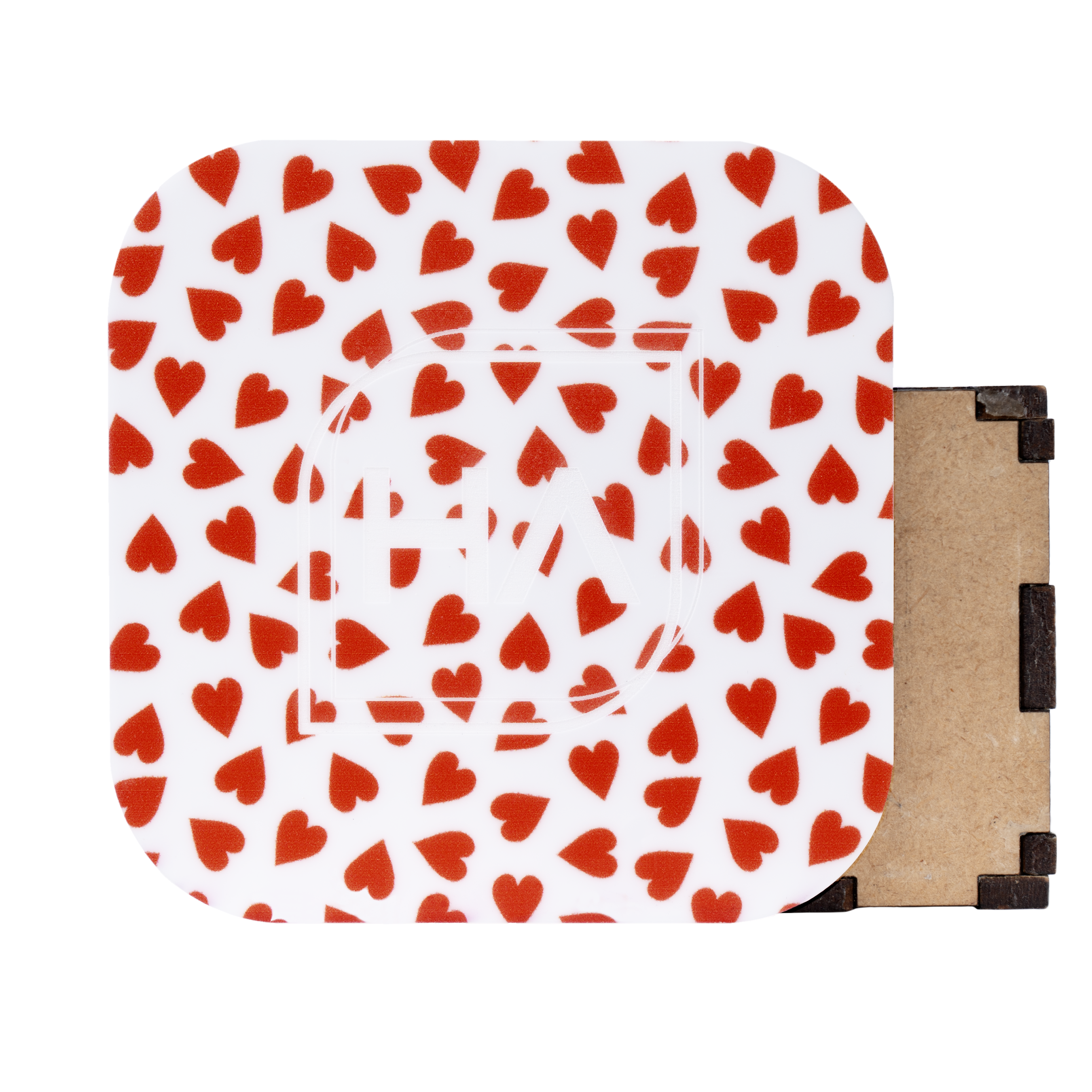 1/8" Red Hearts MakerPrint Cast Acrylic Sheet