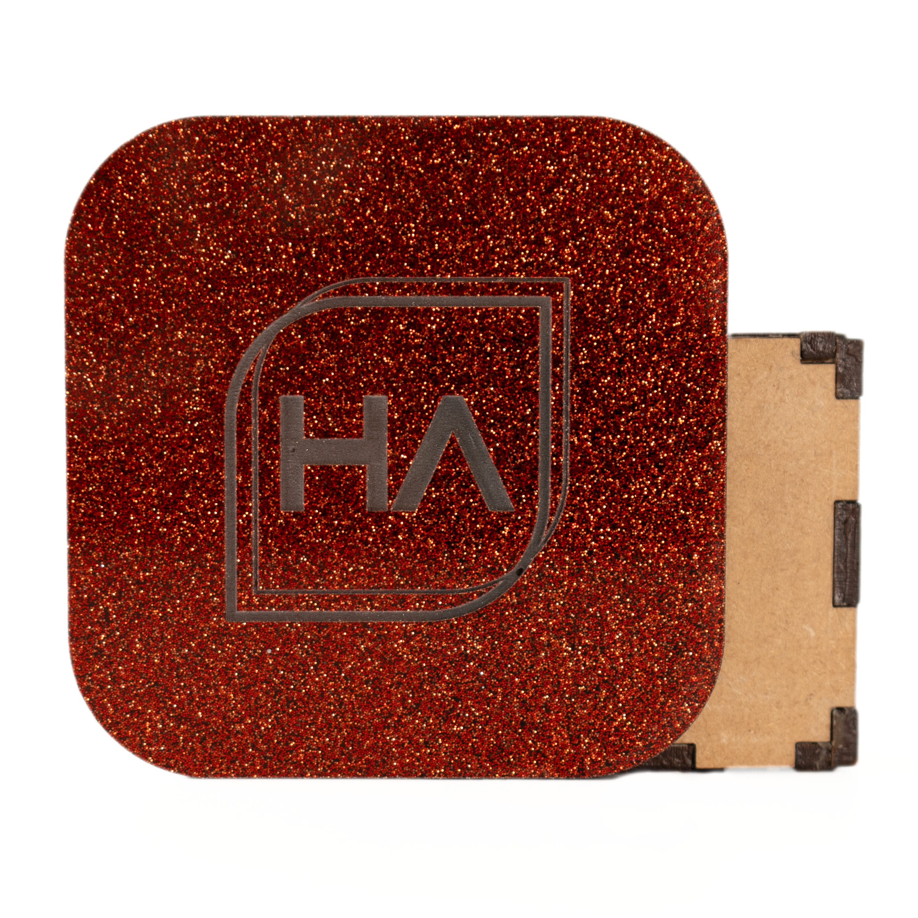 1/8" Red to Black Glitter Color Carve Cast Acrylic Sheet