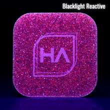 Load image into Gallery viewer, Blacklight reactive 1/8&quot; Rose Gold Glitter Cast Acrylic Sheet
