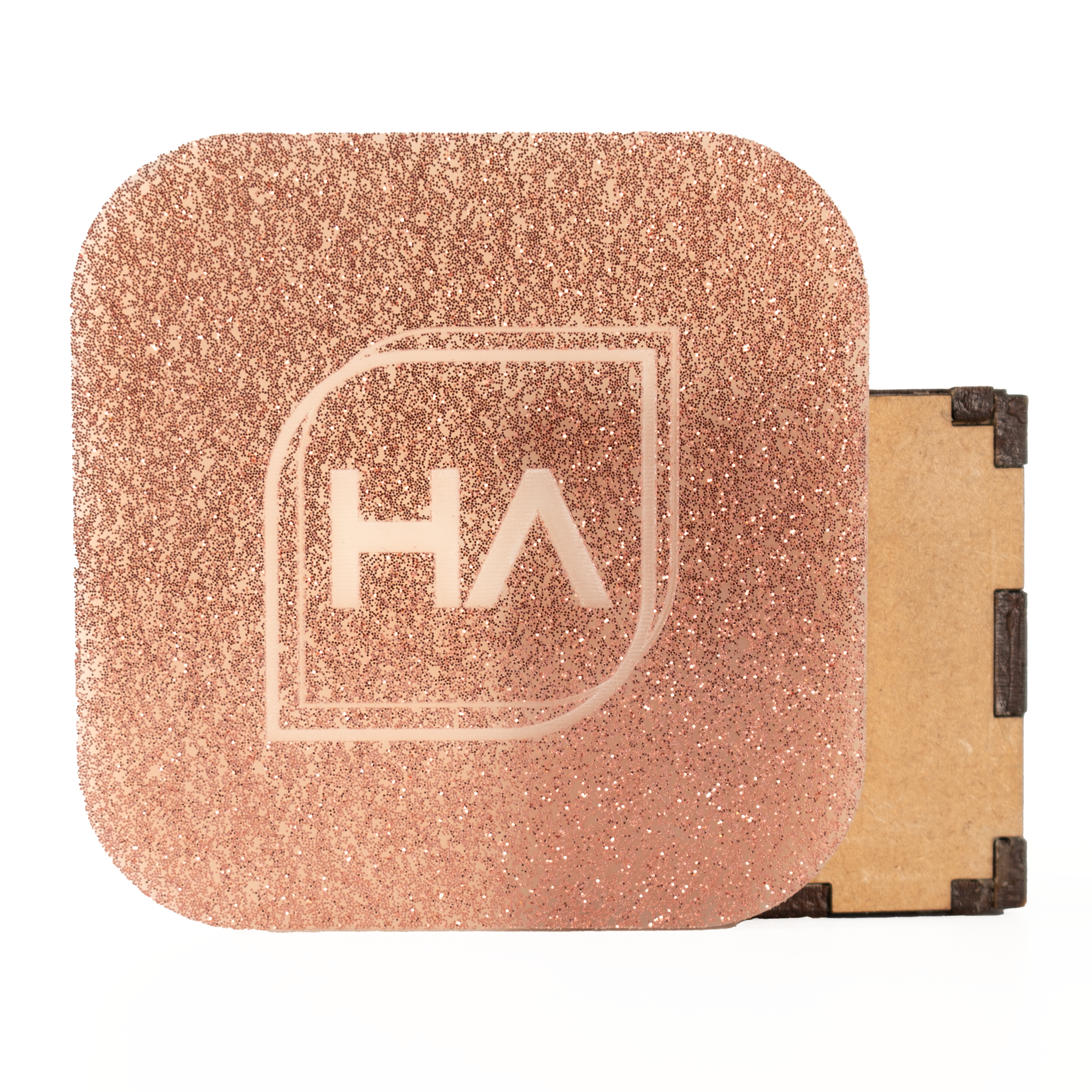 1/8" Rose Gold to Ivory Glitter Color Carve Cast Acrylic Sheet
