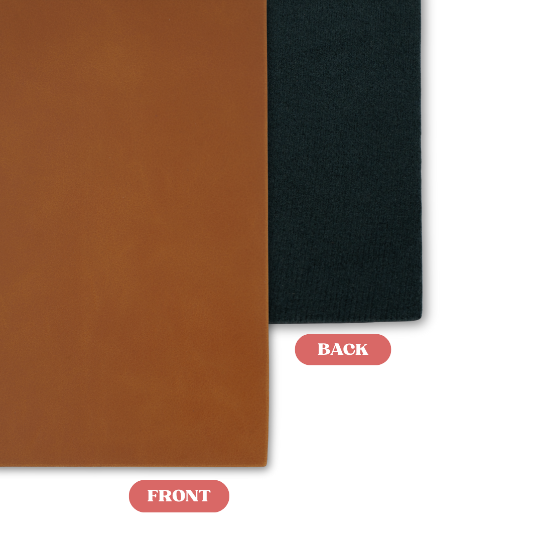 Signature Rawhide/Black MakerLeatherette Sheet Front vs Back Comparison