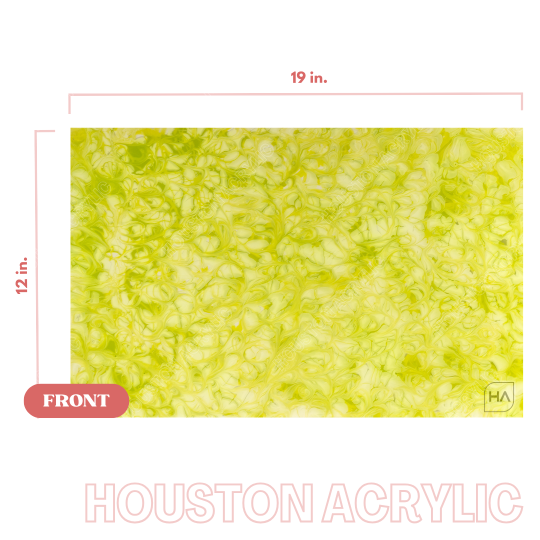 1/8" Sour Apple Swirls Cast Acrylic Sheet