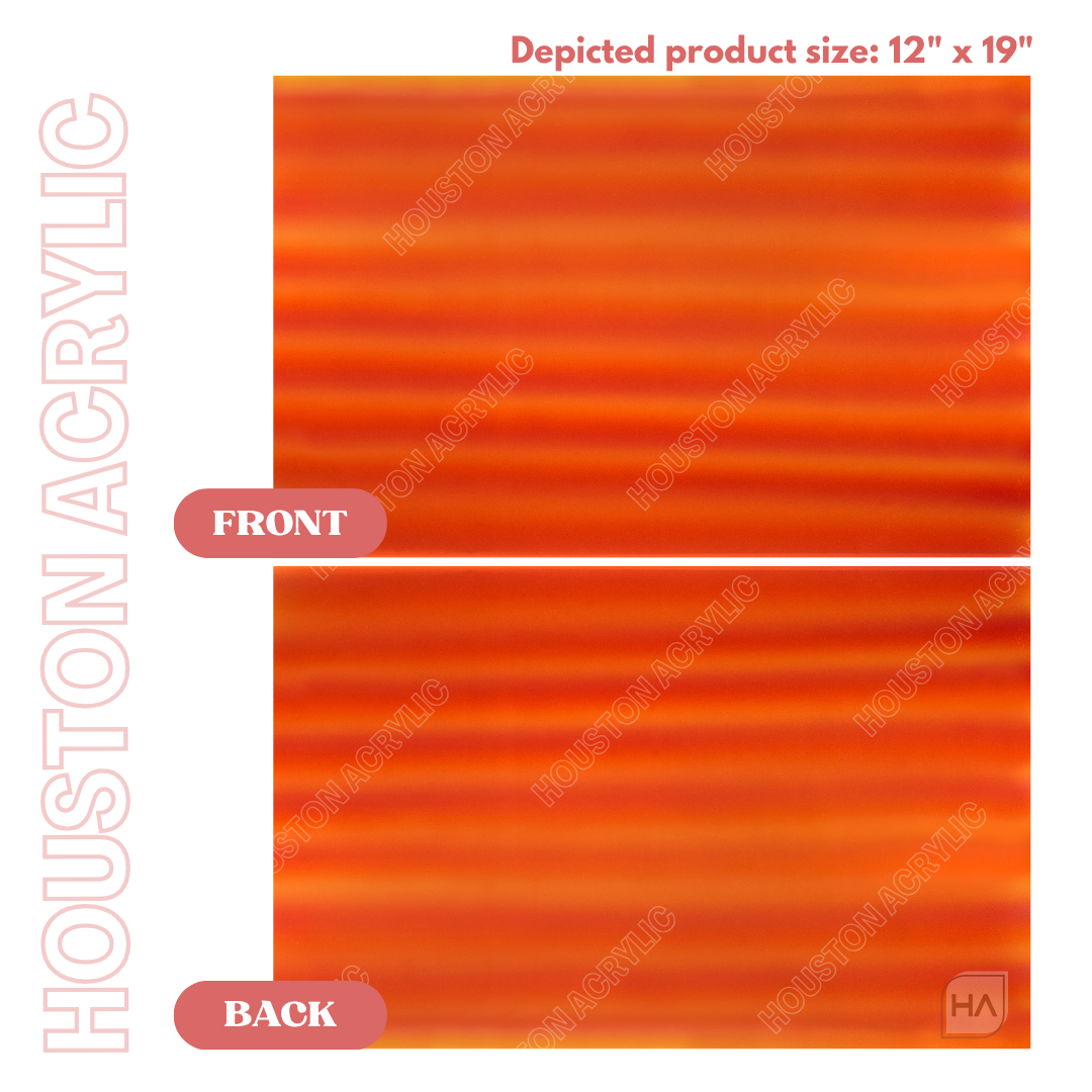 1/8" Sunrise Stripes Cast Acrylic Sheet Front vs Back Full Size Sheet View comparison