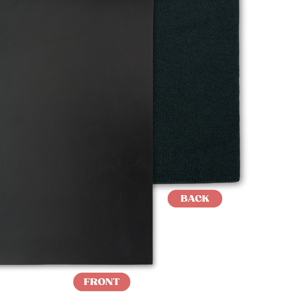 Signature Black/Black MakerLeatherette Sheet Front vs Back Comparison