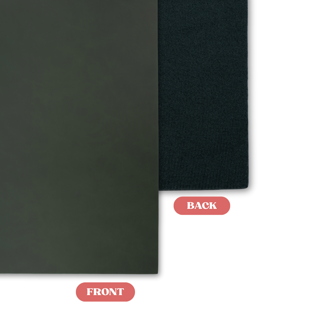 Signature Forest Green/Black MakerLeatherette Sheet Front vs Back