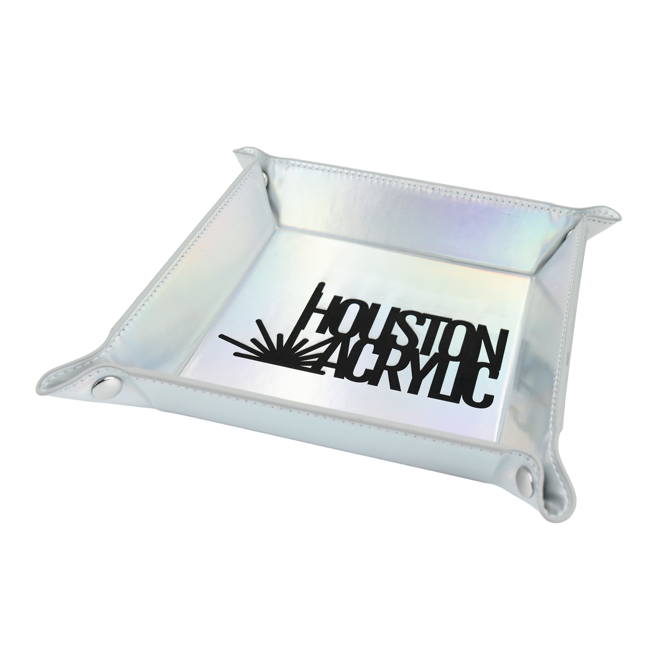 Holographic Chrome/Black MakerLeatherette Snap Up Tray