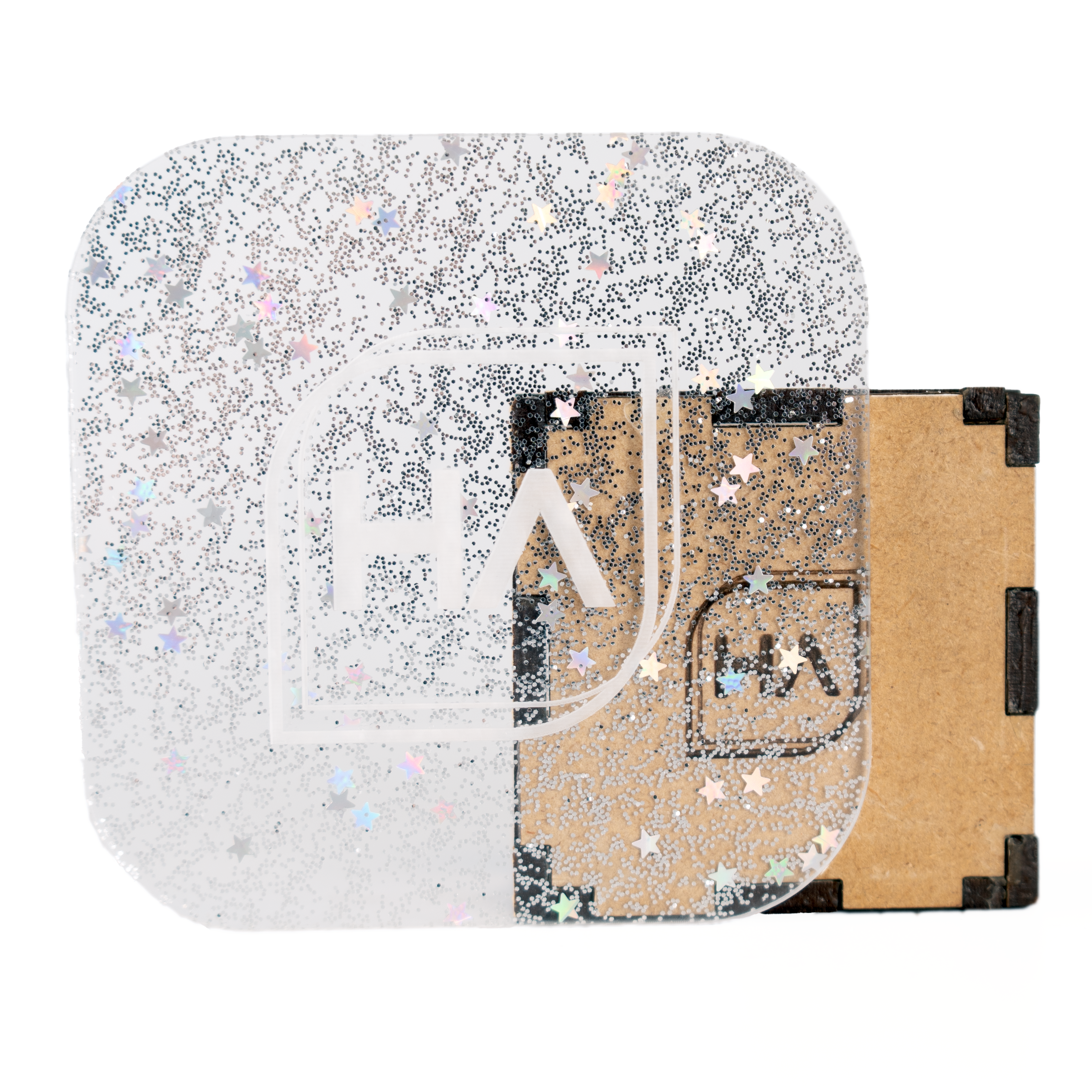 1/8" Silver Shimmer and Stars Glitter Cast Acrylic Sheet