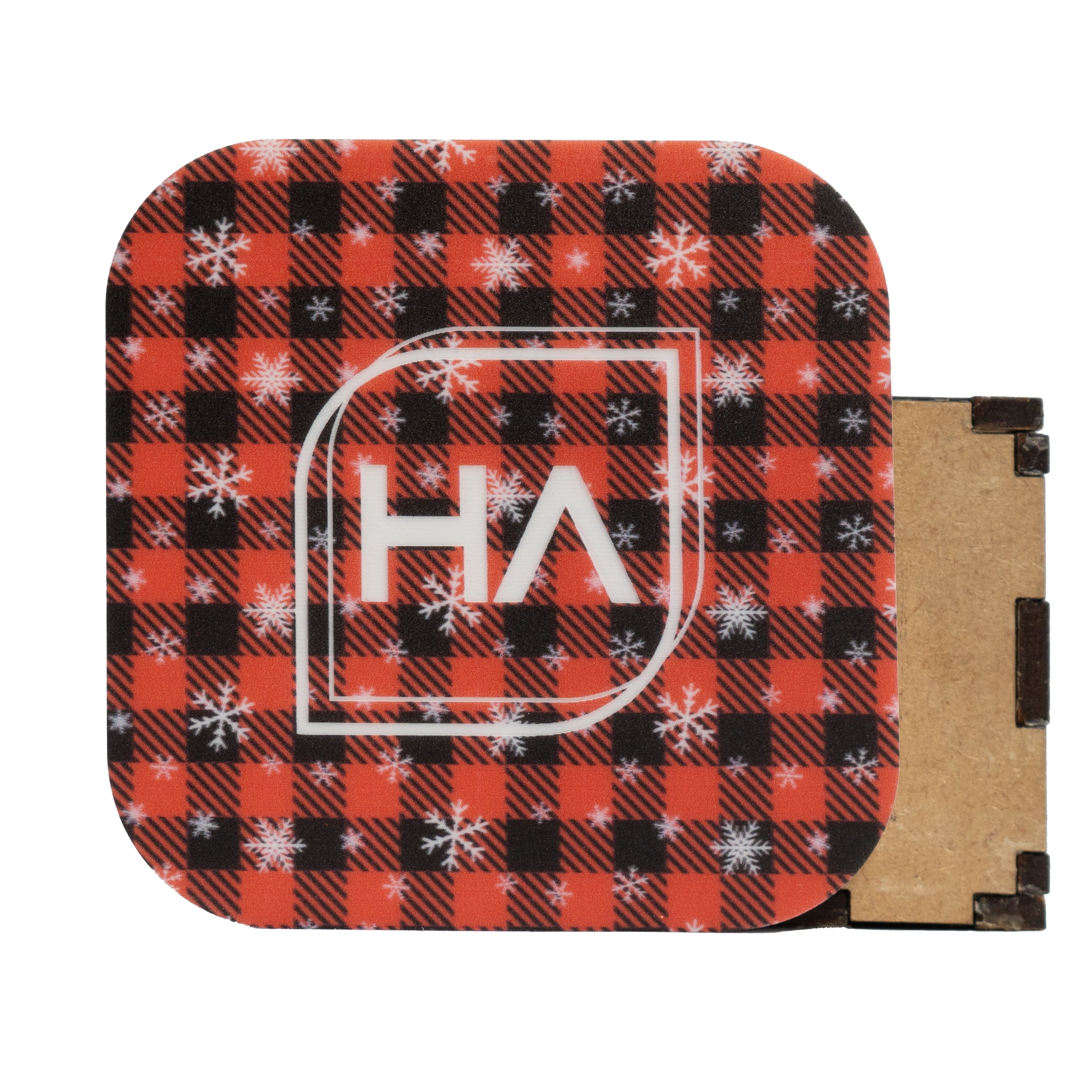 1/8" Snowy Buffalo Plaid MakerPrint on white acrylic