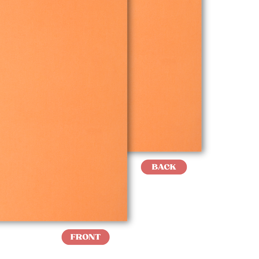 Soft Orange MakerSuede Sheet Front and Back Comparison