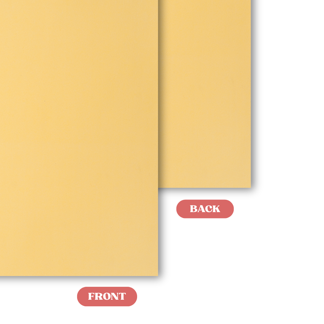 Soft Yellow MakerSuede Sheet Front and Back Comparison