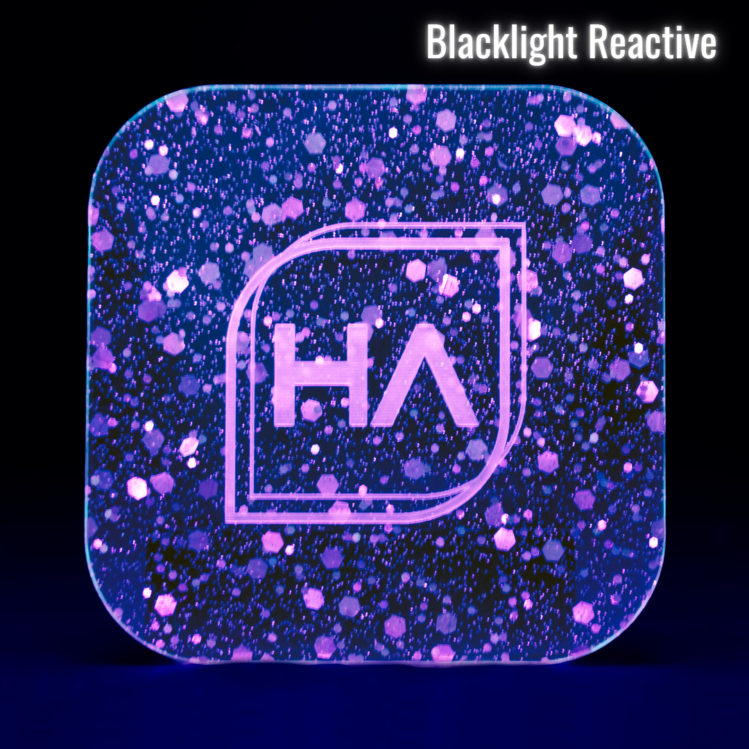 Blacklight reactive 1/8" Sugar Rose Hex Confetti Cast Acrylic Sheet
