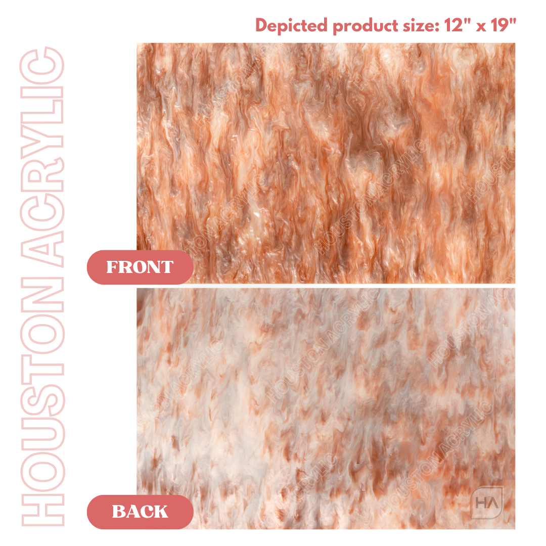 1/8" Tawny Rose Pearly Swirly Cast Acrylic Sheet