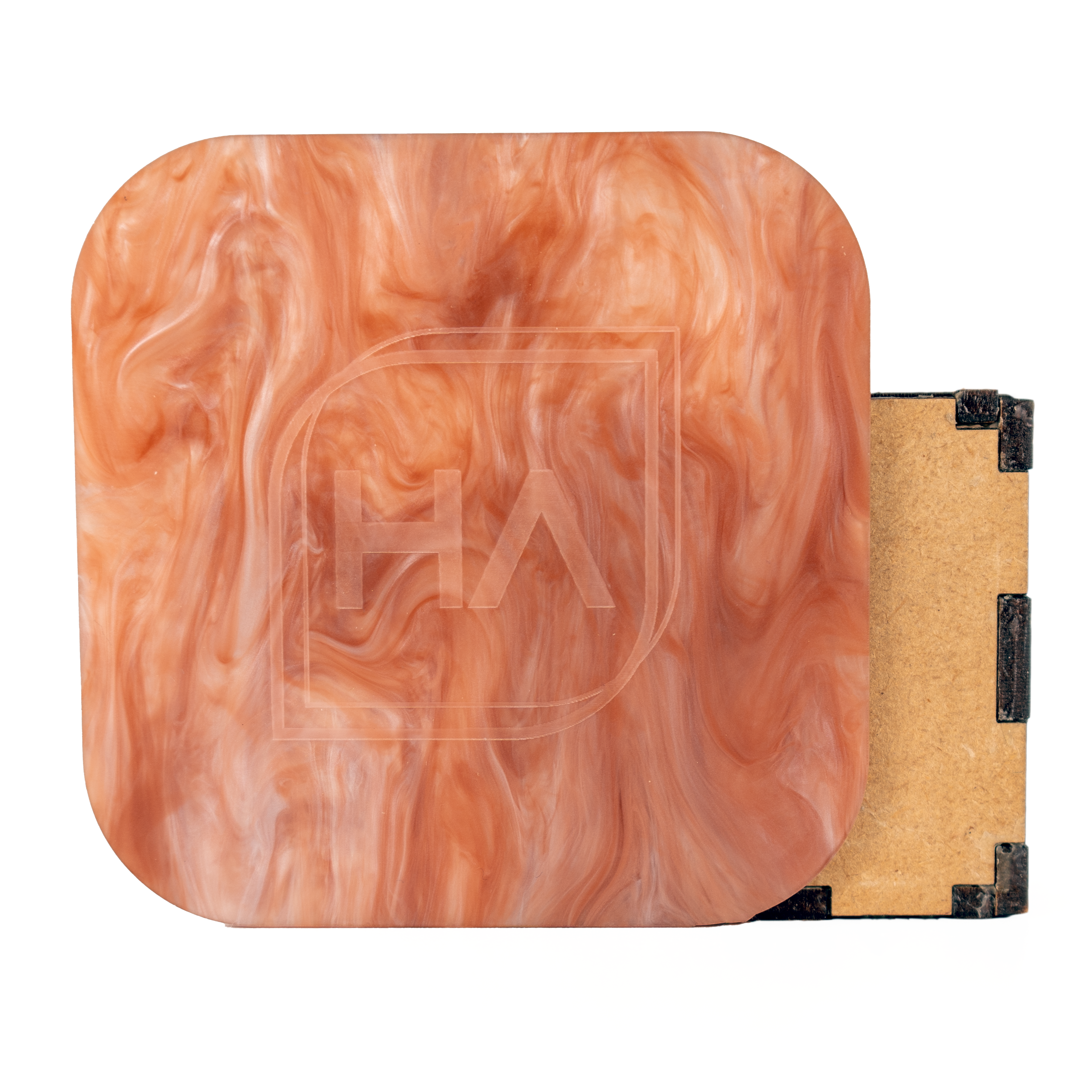 1/8" Tawny Rose Pearly Swirly Cast Acrylic Sheet