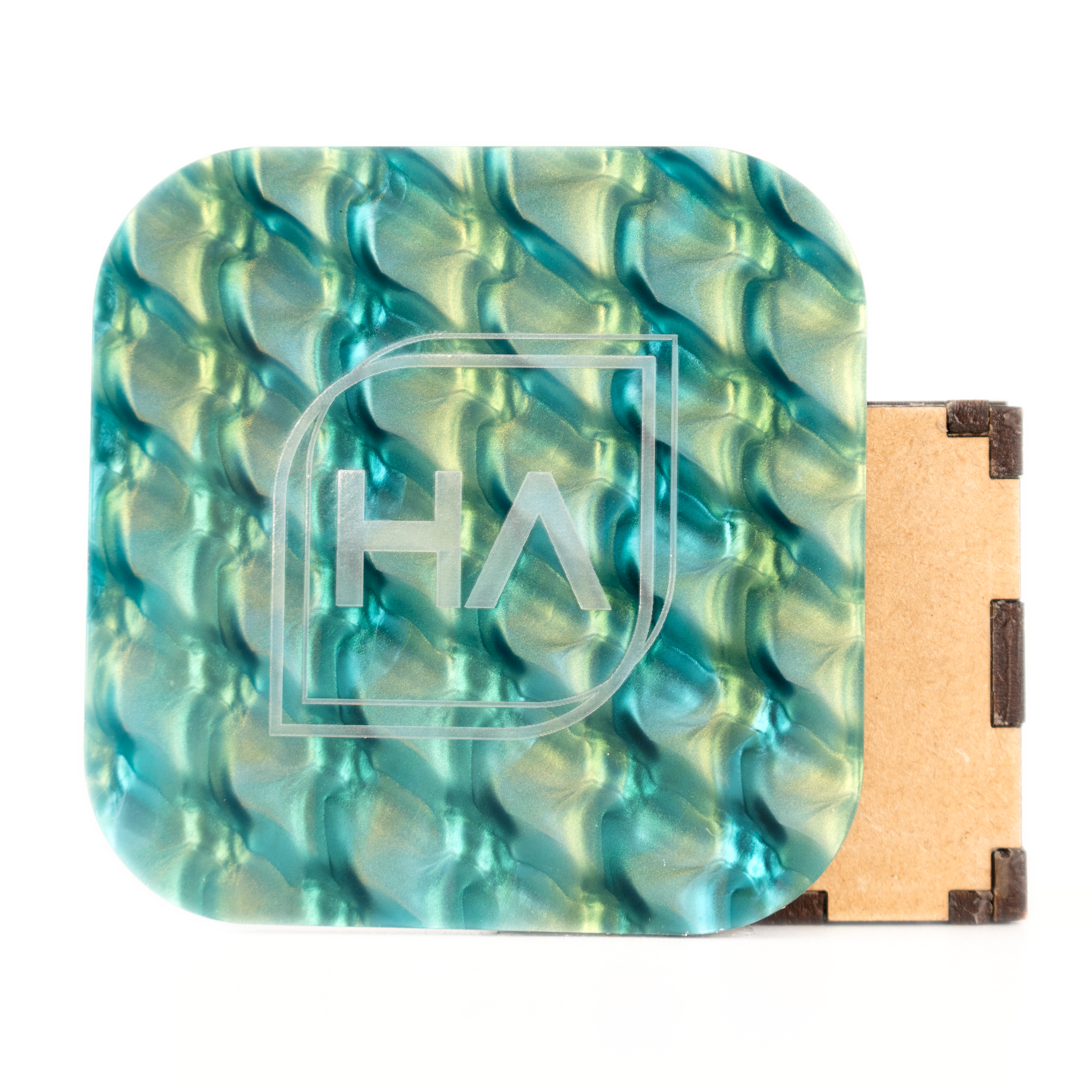 1/8" Pearlescent Teal Scales Cast Acrylic Sheet