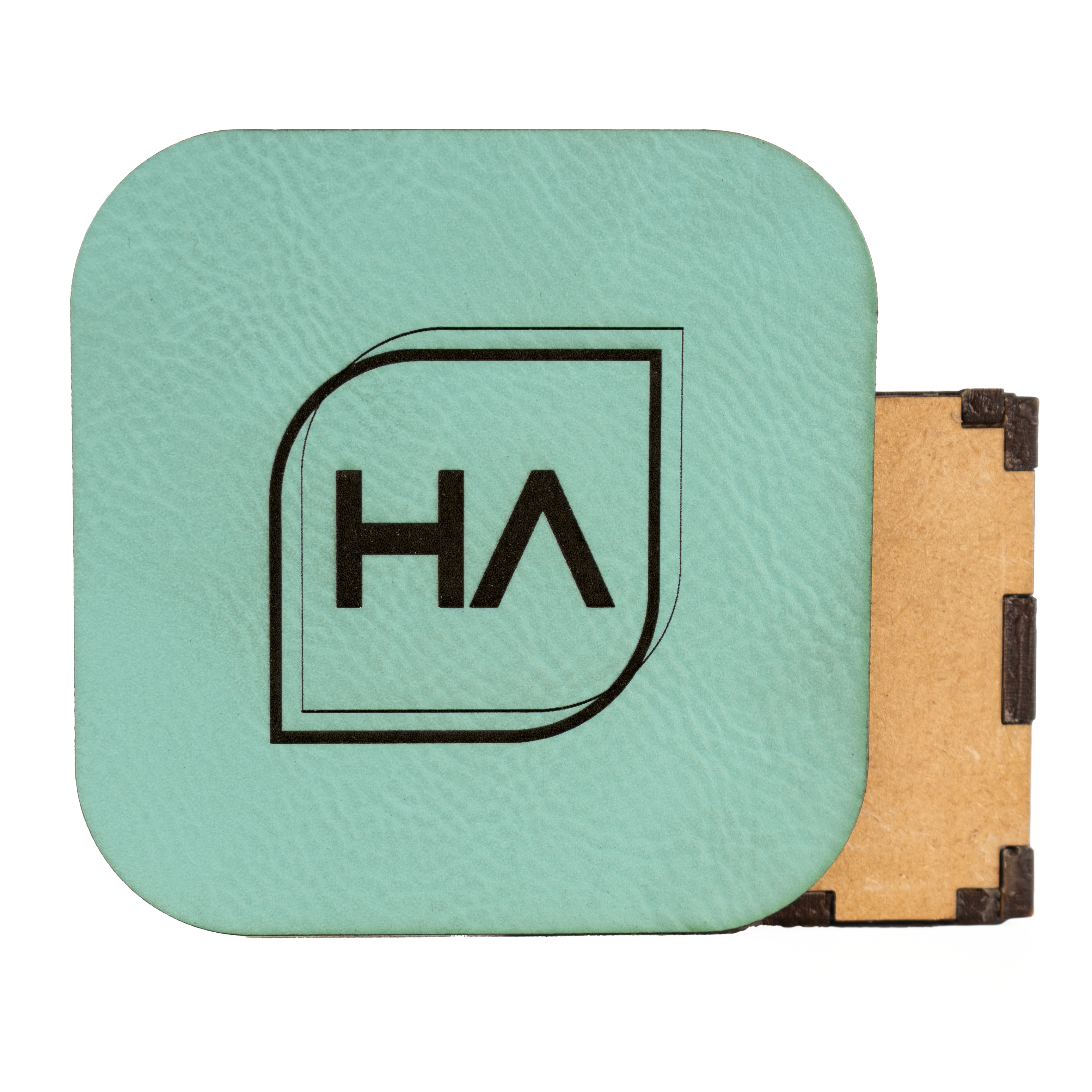 Teal to Black Laserable Leatherette