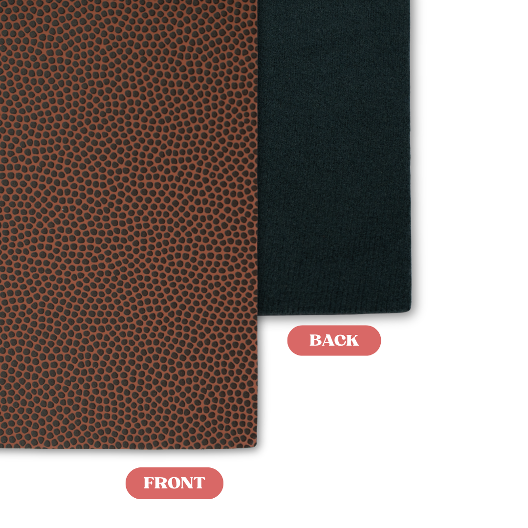 Textured Football Brown/Black MakerLeatherette Sheet Front vs Back Comparison