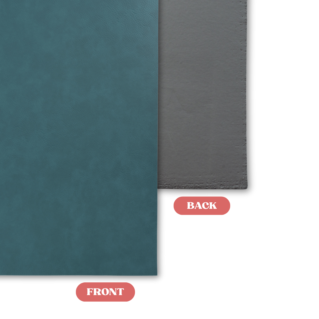 Turquoise/Black Leatherette Sheet Front vs Back Comparison