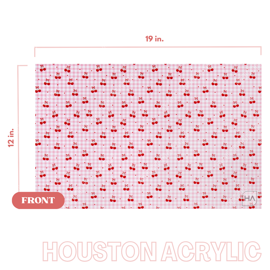 1/8" Valentine's Cherries MakerPrint Cast Acrylic Sheet Fullsize View