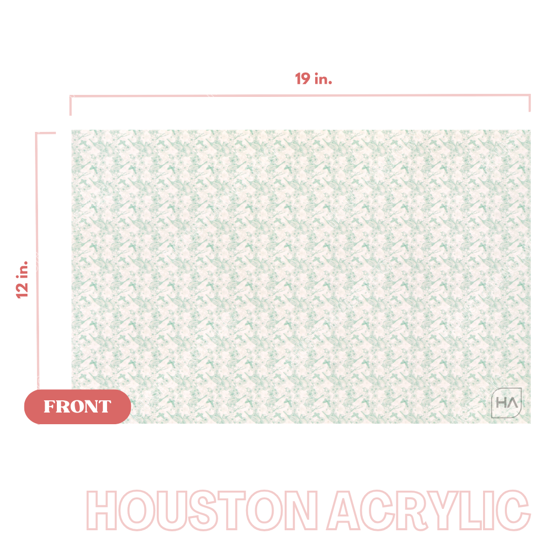 1/8" Water Color Flower Birds MakerPrint Full Size Acrylic Sheet View