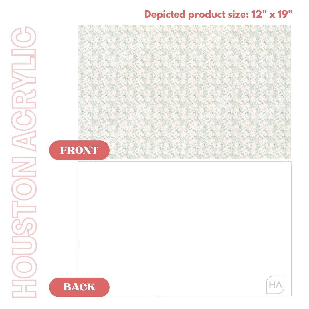 1/8" Water Color Flower Birds MakerPrint Front and Back Full Size Sheet View Comparison