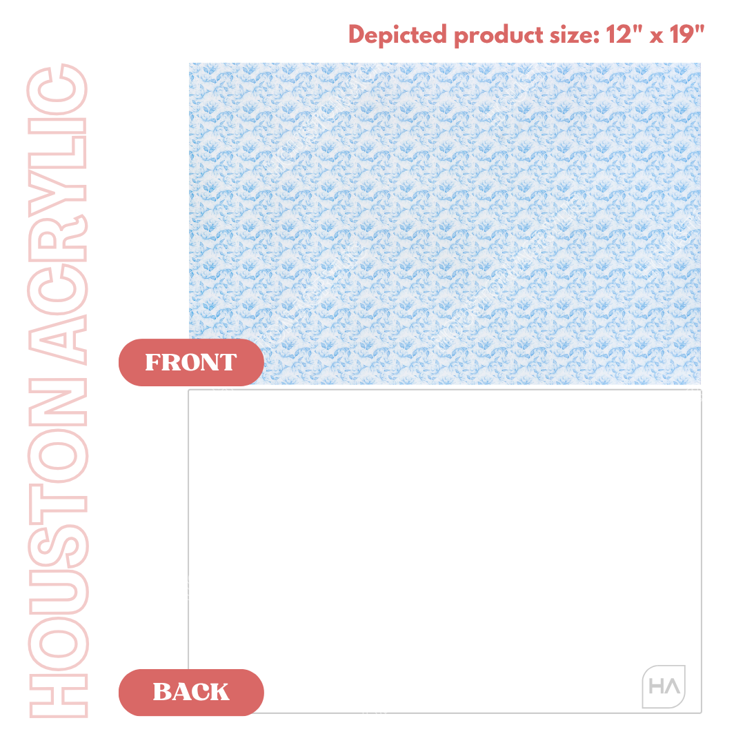 1/8" Water Color Flower Light Blue MakerPrint Full Size Front and Back Comparison